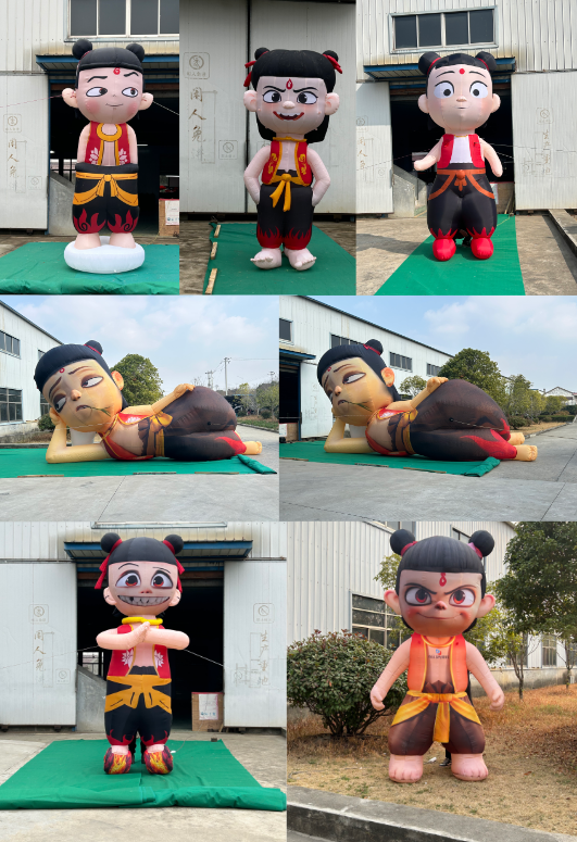 定制充气哪吒气模卡通造型