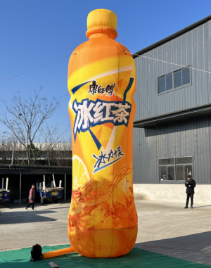 蓝天气模厂家专业生产广告仿真充气模模型 冰红茶瓶模造型气模