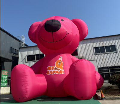 蓝天气模厂家定制10米卡通熊充气卡通造型气模